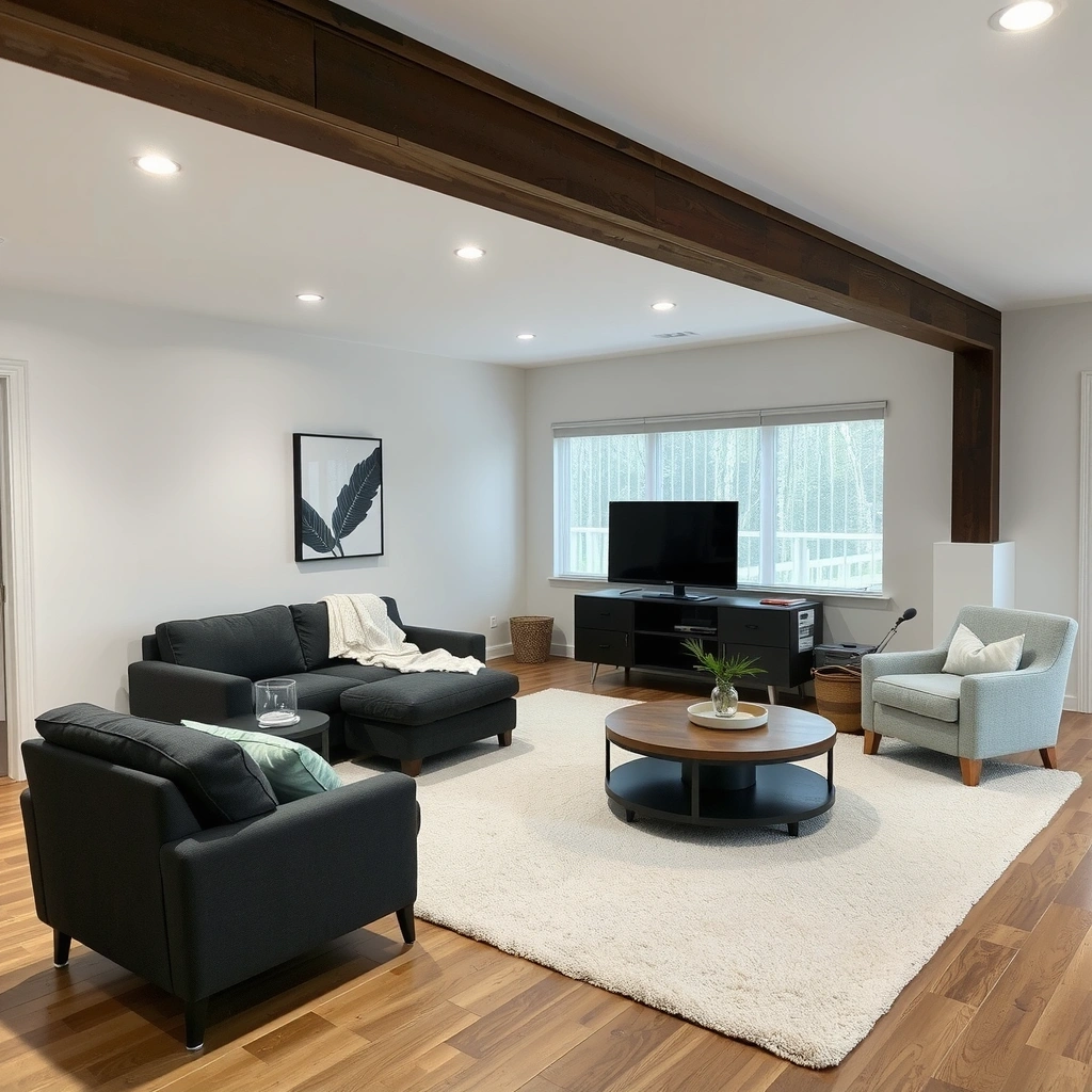 Living room before - cluttered and dusty