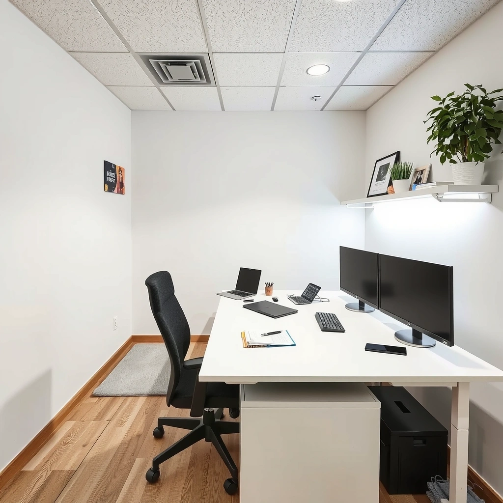 Office before cleaning - messy and disorganized