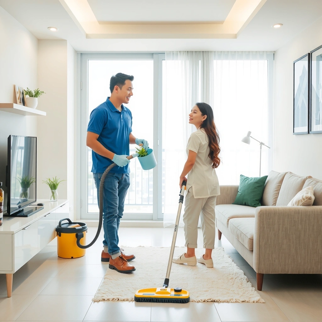 Professional cleaning team working in Metro Manila